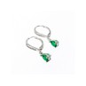 925 Sterling Silver Emerald & CZ Earrings
