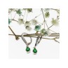 925 Sterling Silver Emerald & CZ Earrings
