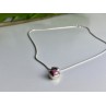 925 Sterling Silver Pink Agate Chain with Pendant Italy