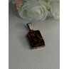 Vintage 925 Sterling Silver Amber Pendant Length 1.50 Inch