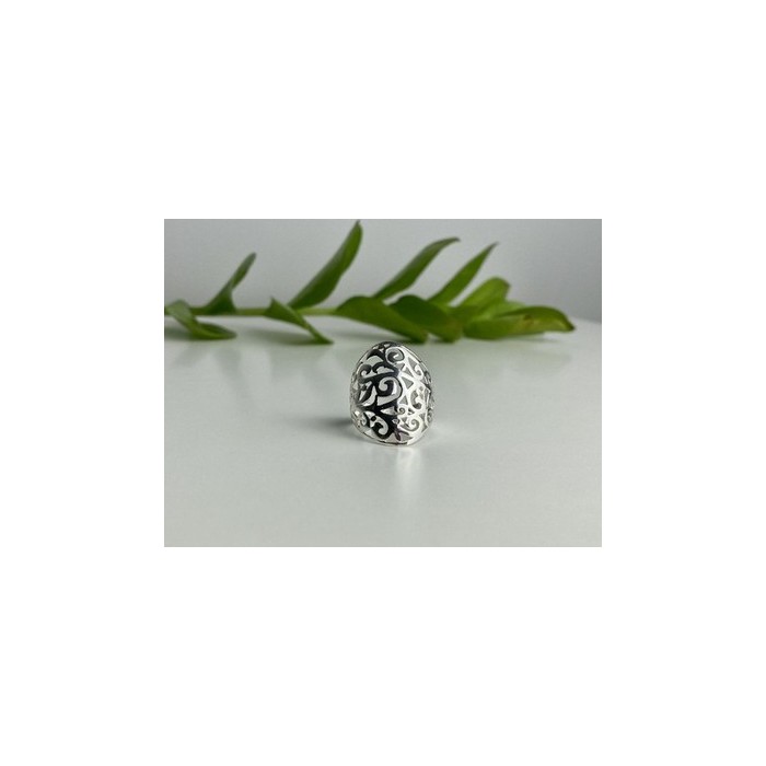 925 Sterling Silver Openwork Ring Size 7