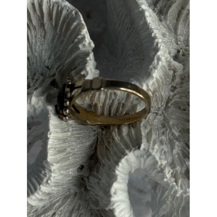 925 Sterling Silver Hematite Ring Size 8.5