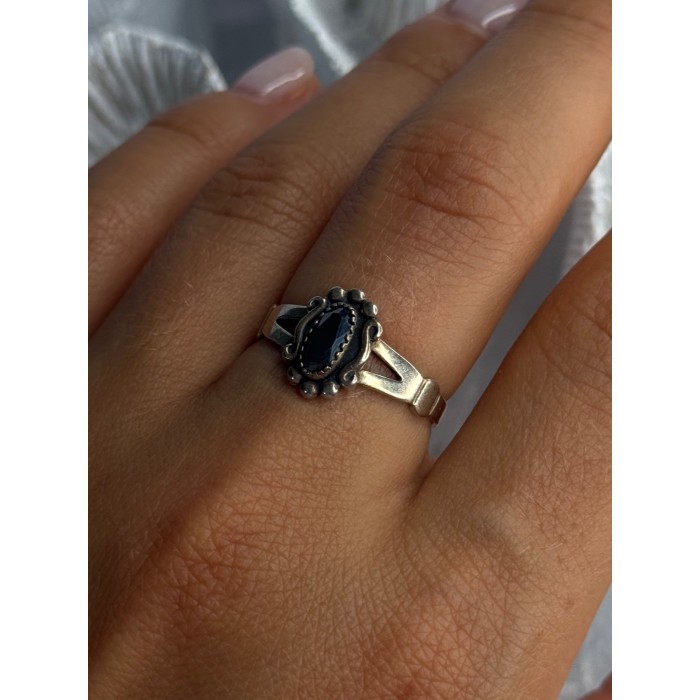 925 Sterling Silver Hematite Ring Size 8.5