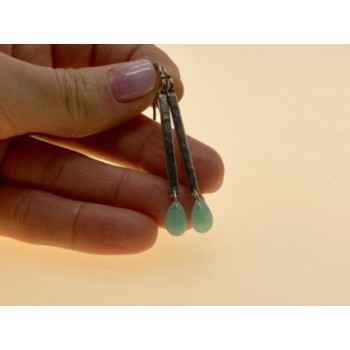 925 Sterling Silver Turquoise Agate Earrings