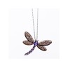 10K WHITE GOLD TOURMALINE & DIAMONDS  DRAGONFLY NECKLACE & PENDANT