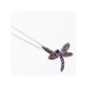 10K WHITE GOLD TOURMALINE & DIAMONDS  DRAGONFLY NECKLACE & PENDANT