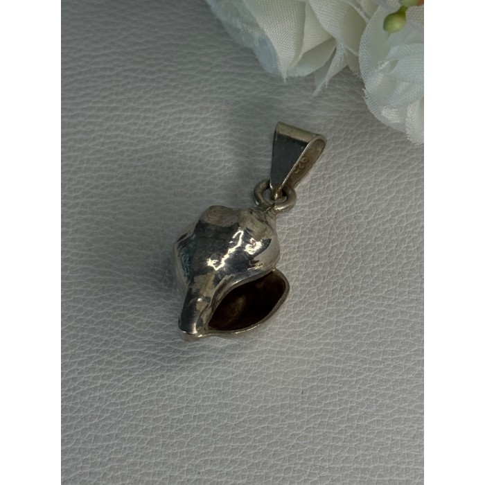 925 Sterling Silver Shell Pendant Length 1.80 Inch