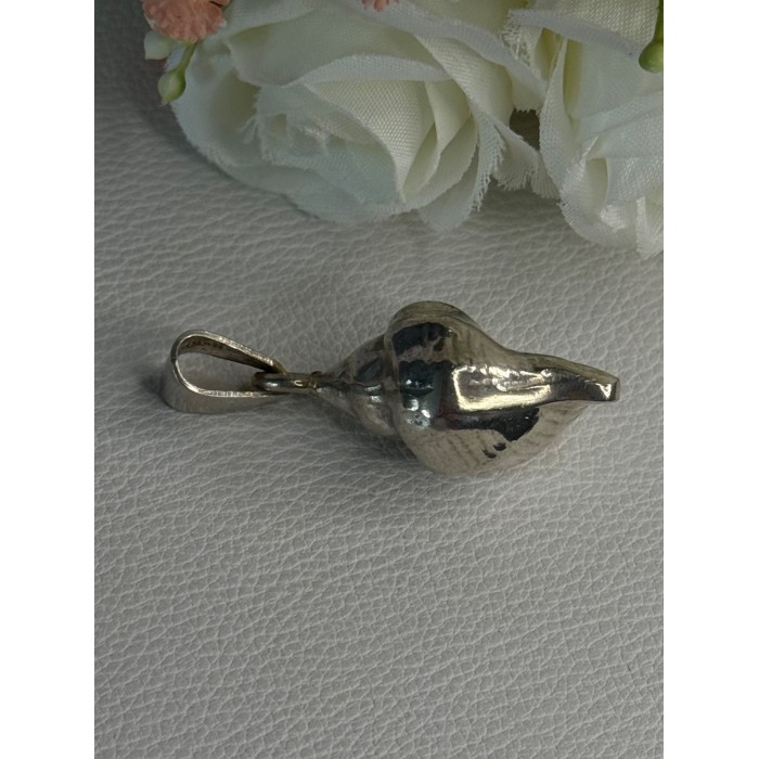 925 Sterling Silver Shell Pendant Length 1.80 Inch