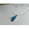 Vintage 925 Sterling Silver Turquoise Chain with Pendant