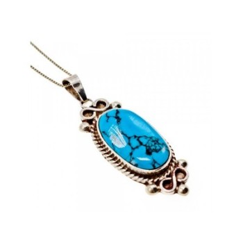 Vintage 925 Sterling Silver Turquoise Chain with Pendant