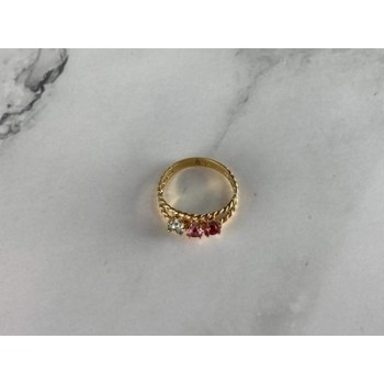 GOLD PLATED RING WITH MULTICOLOR CZ SIZE 6.5