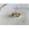 GOLD PLATED RING WITH MULTICOLOR CZ SIZE 6.5