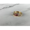 GOLD PLATED RING WITH MULTICOLOR CZ SIZE 6.5