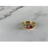 GOLD PLATED RING WITH MULTICOLOR CZ SIZE 6.5