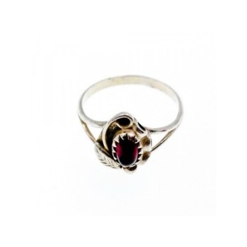 Vintage 925 Sterling Silver Garnet Pyrope Ring Size 6.5
