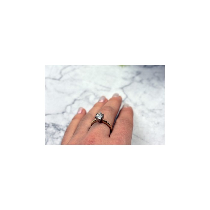 Gold Plated (18k) Ring With CZ Size 8