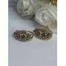 925 Sterling Silver Gold Plated Ruby Sapphire Emerald Earrings Length 0.95 Inch