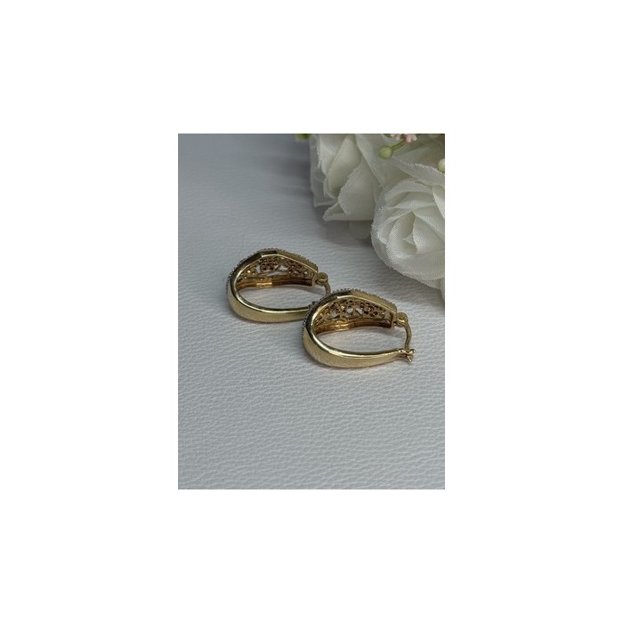 925 Sterling Silver Gold Plated Ruby Sapphire Emerald Earrings Length 0.95 Inch