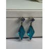 925 Sterling Silver Aquamarine & Moonstone Earrings Length 1.55 Inch