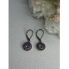 925 Sterling Silver Amethyst & Marcasite Earrings Length 1.12 Inch