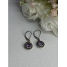 925 Sterling Silver Amethyst & Marcasite Earrings Length 1.12 Inch