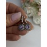 925 Sterling Silver Amethyst & Marcasite Earrings Length 1.12 Inch
