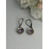 925 Sterling Silver Amethyst & Marcasite Earrings Length 1.12 Inch