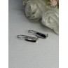 925 STERLING SILVER BLACK ONYX & MOTHER OF PEARL EARRINGS LENGTH 1 INCH