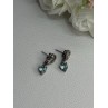 925 Sterling Silver Blue Topaz Heart Earrings Length 0.85 Inch