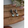 925 Sterling Silver Blue Topaz Heart Earrings Length 0.85 Inch