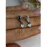 925 Sterling Silver Blue Topaz Heart Earrings Length 0.85 Inch