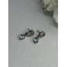 925 Sterling Silver Blue Topaz Heart Earrings Length 0.85 Inch