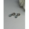 925 Sterling Silver Blue Topaz Heart Earrings Length 0.85 Inch