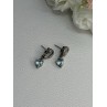 925 Sterling Silver Blue Topaz Heart Earrings Length 0.85 Inch