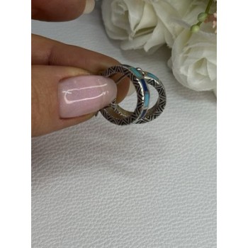 925 Sterling Silver Purple & Blue Agate Earrings Length 0.73 Inch