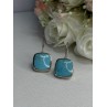 925 Sterling Silver Larimar Earrings Length 1.13 Inch