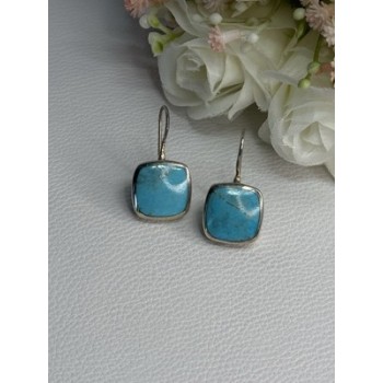 925 Sterling Silver Larimar Earrings Length 1.13 Inch