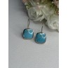925 Sterling Silver Larimar Earrings Length 1.13 Inch