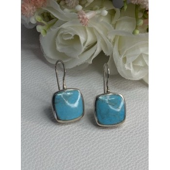 925 Sterling Silver Larimar Earrings Length 1.13 Inch