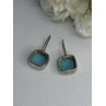 925 Sterling Silver Larimar Earrings Length 1.13 Inch