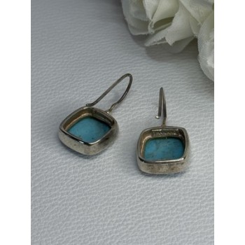 925 Sterling Silver Larimar Earrings Length 1.13 Inch