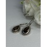 925 Sterling Silver Brown Tourmaline Earrings Length 1.30 Inch