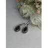 925 Sterling Silver Brown Tourmaline Earrings Length 1.30 Inch