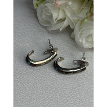 925 Sterling Silver Agate & Opal Earrings Length 0.95 Inch