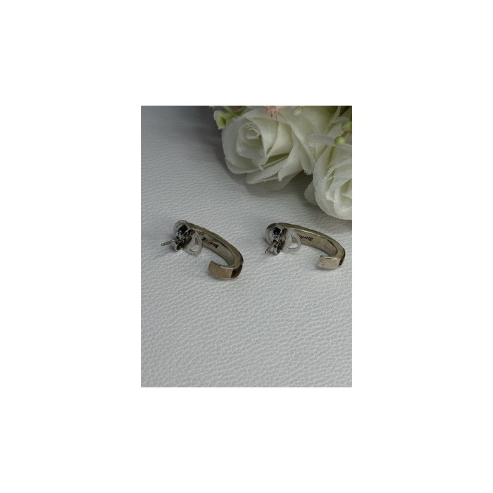 925 Sterling Silver Agate & Opal Earrings Length 0.95 Inch