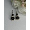 925 Sterling Silver Onyx Earrings Length 1.55 Inch