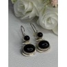 925 Sterling Silver Onyx Earrings Length 1.55 Inch