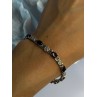 925 Sterling Silver Flower Garnet Bracelet Length 8