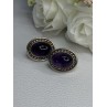 925 Sterling Silver Amethyst Earrings Length 0.75 Inch