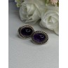 925 Sterling Silver Amethyst Earrings Length 0.75 Inch